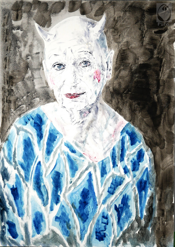 oil on paper - olio su carta di Piro